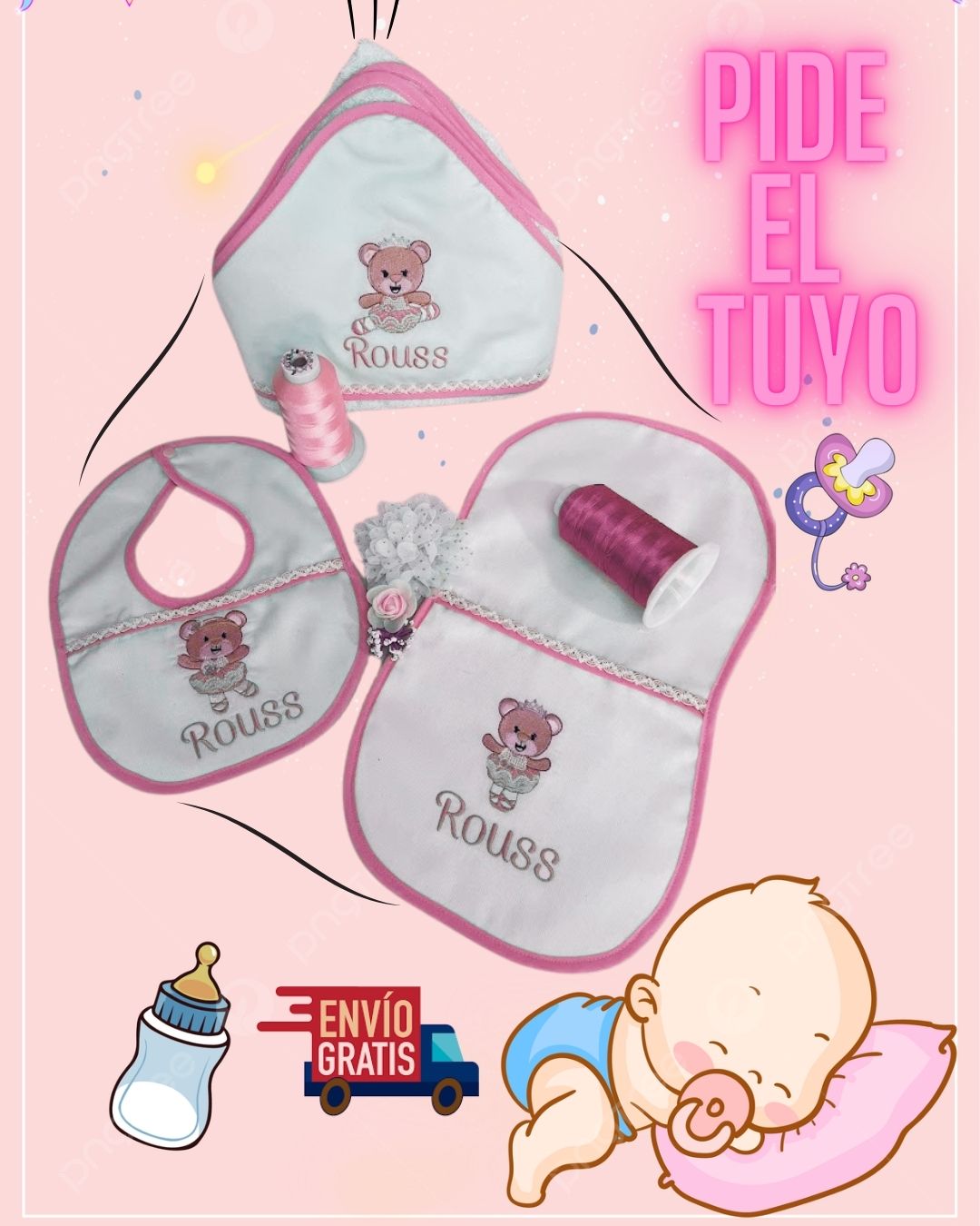 El Regalo Ideal: Baberos y Toalla Personalizados para Bebés 🎉👶