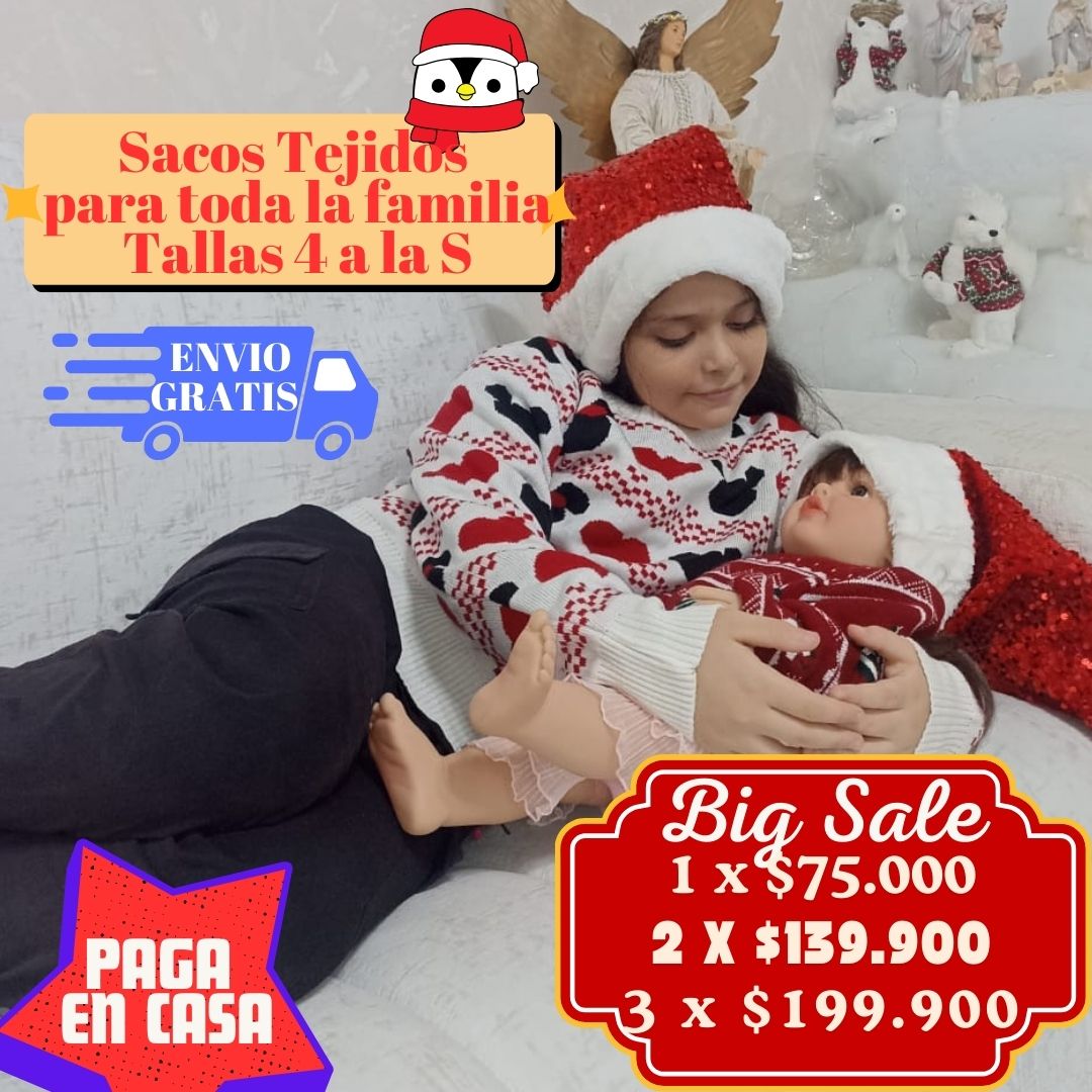 Sweter, Sacos de Navidad oferta 2x$139.900 Y 3X$199.900 Has Click en Compra Ahora, obten la oferta y envio gratis, para la familia, para regalar. puedes elegir estilos diferentes.