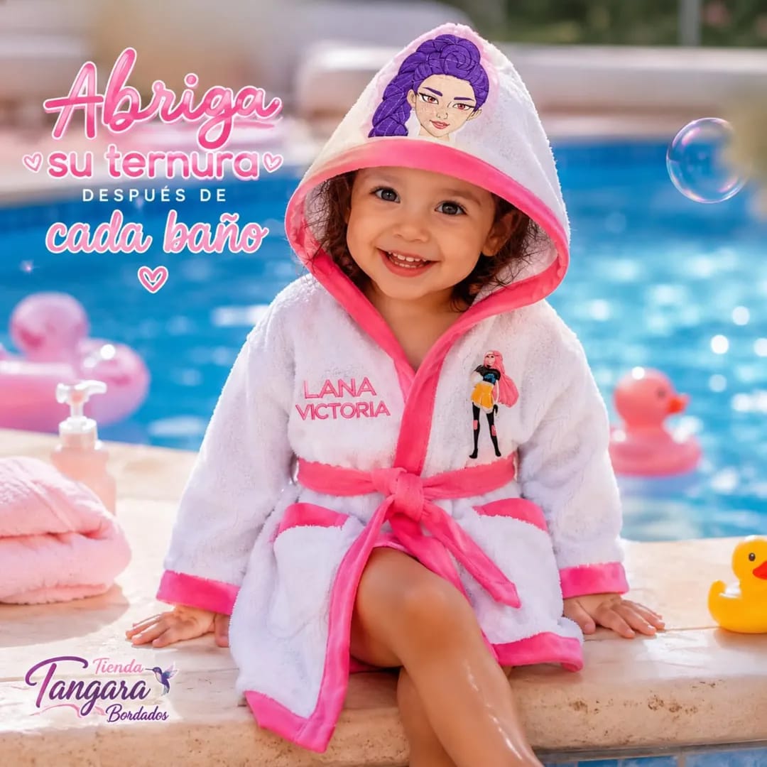 "BataBum" Batas de baño, PERSONALIZADAS! Selecciona talla y modelo en la parte de abajo, Compra ahora y el equipo de logistica se comunica contigo para asesorarte.